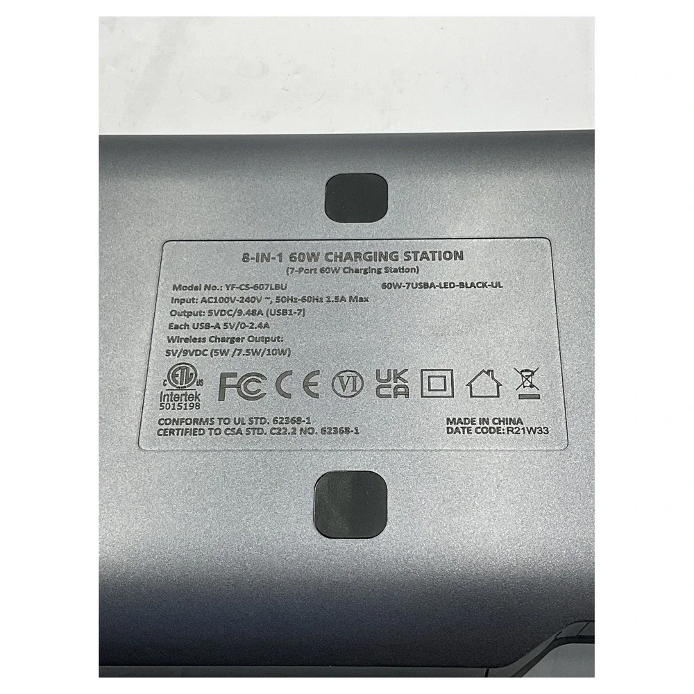 Aoozi 8-in-1 60W Charging Station‎ 7-Port with Wireless Charger
